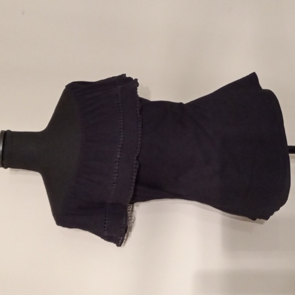 Old Navy 100% Cotton Off the Shoulder Ruffle Black Top Women's Size XS - Picture 3 of 5